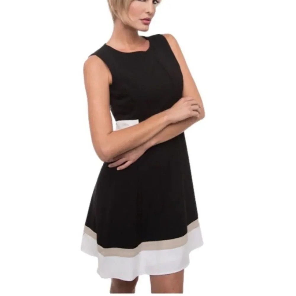 Calvin Klein Color Block A-Line Flattering Dress 4